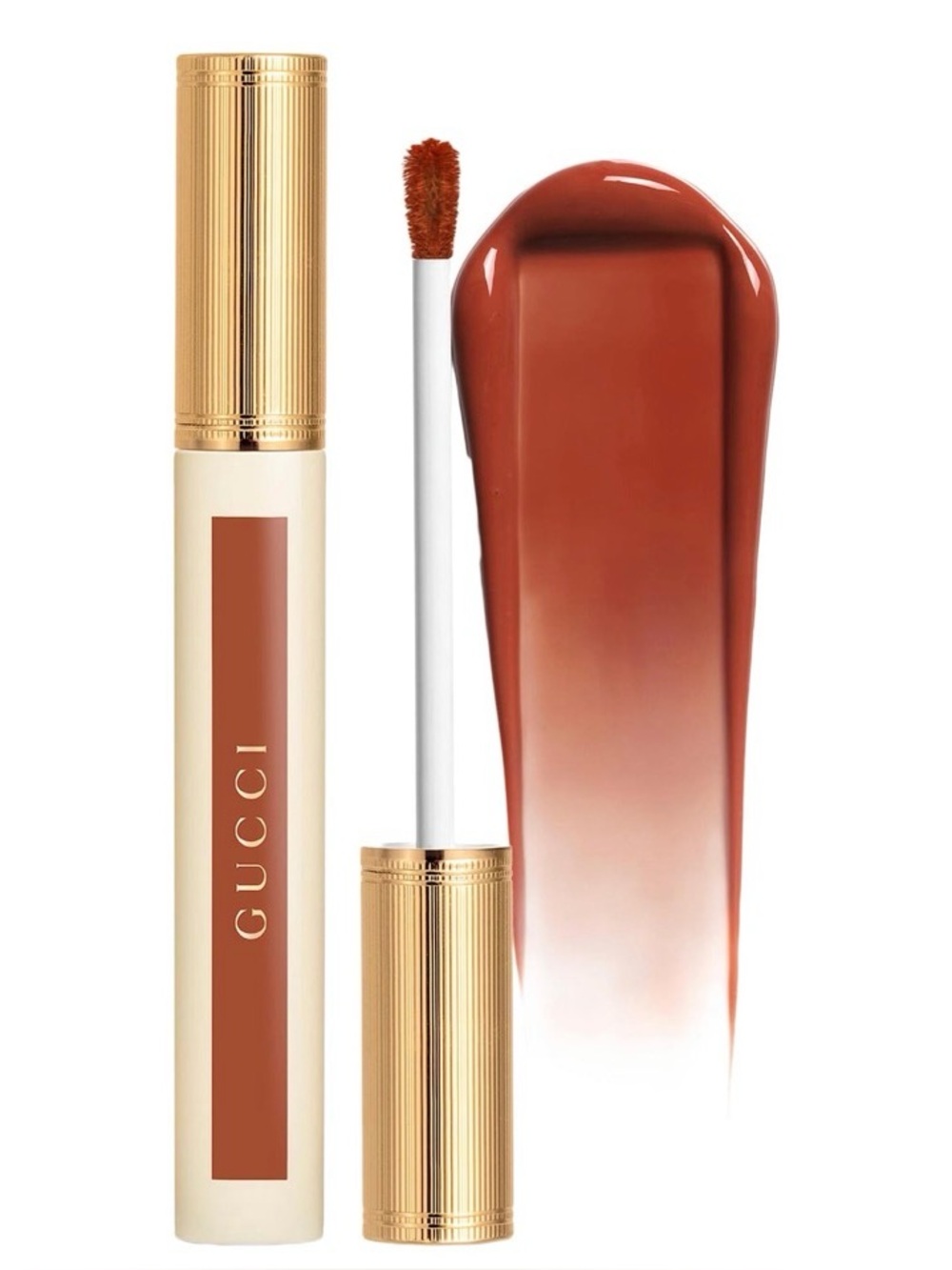 Gucci Oil-In-Water Tint Hydrating Stain in shade 308 “Lucy Dark Orange”